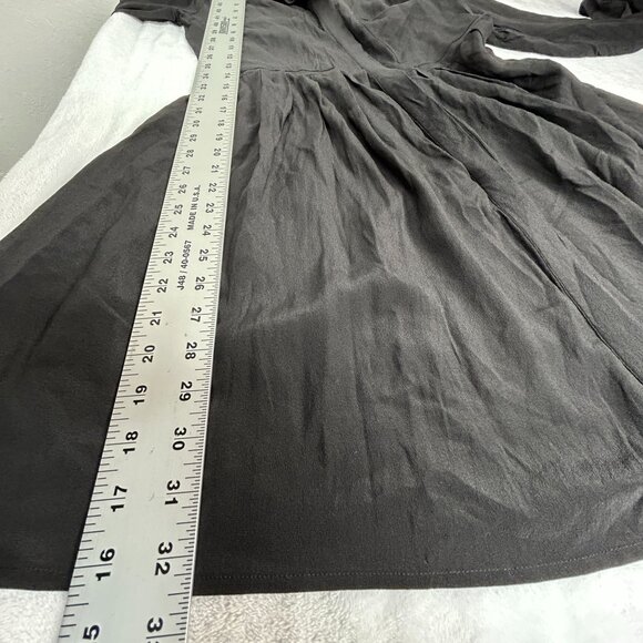 Tylho Womens Long Sleeve Black 100% Silk Button Down Shirt Dress Small Casual - Picture 9 of 9